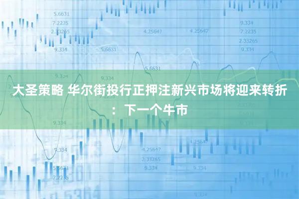 大圣策略 华尔街投行正押注新兴市场将迎来转折：下一个牛市